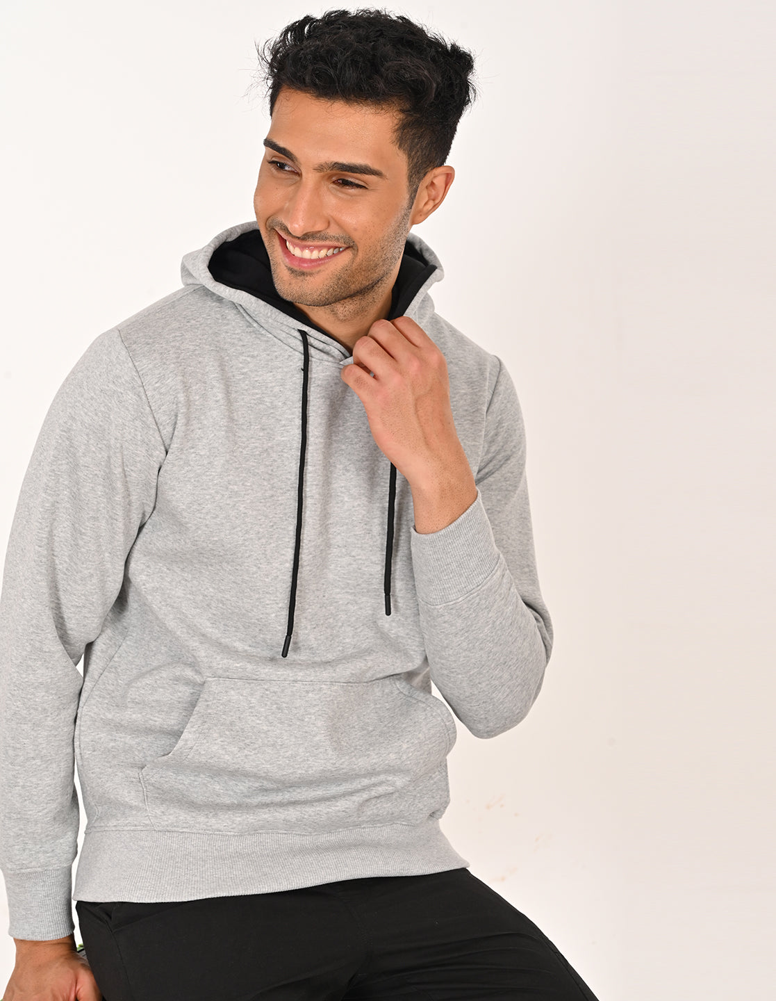 Stylofy Men Regular Fit Cotton Hoodies ( Gray )