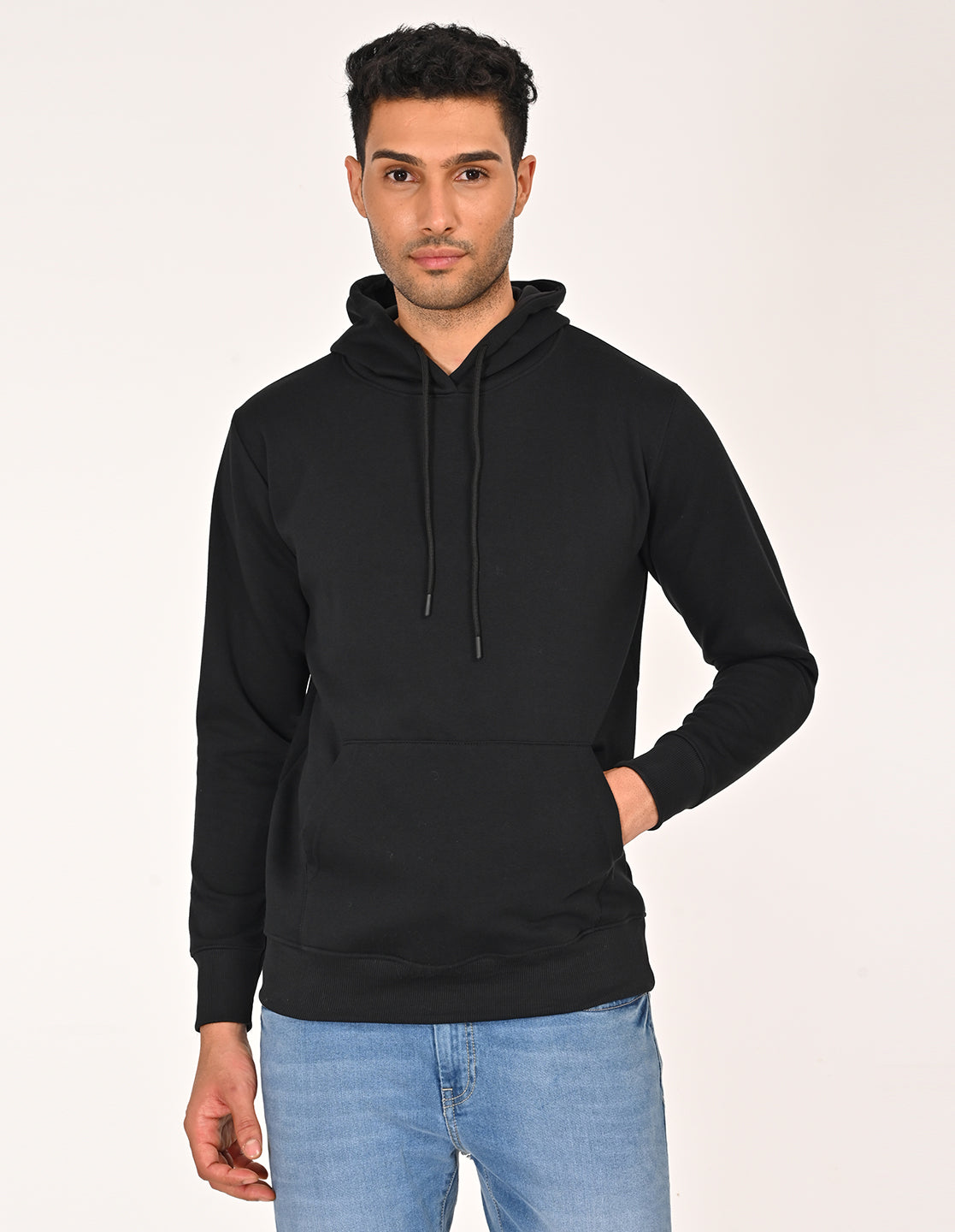 Stylofy Men Regular Fit Cotton Hoodies ( Black )