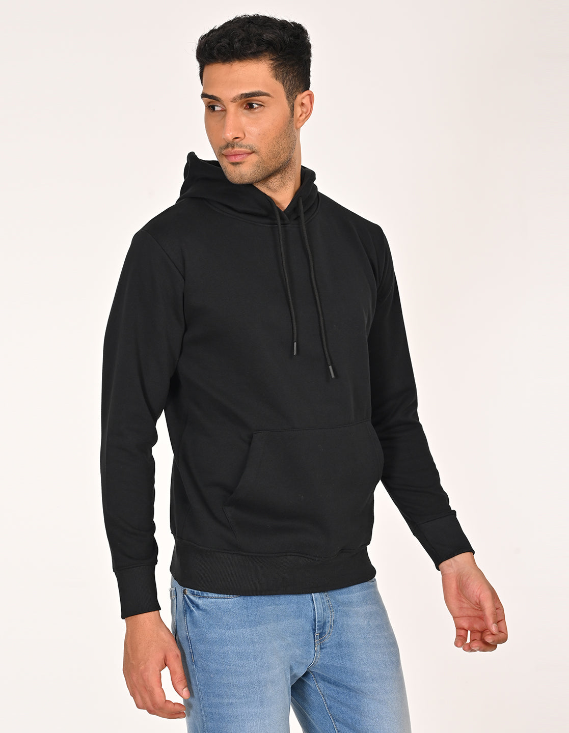 Stylofy Men Regular Fit Cotton Hoodies ( Black )