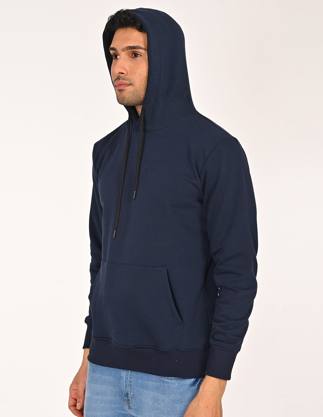 Stylofy Men Regular Fit Cotton Hoodies ( Navy Blue )