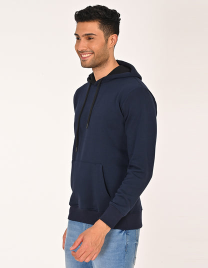 Stylofy Men Regular Fit Cotton Hoodies ( Navy Blue )