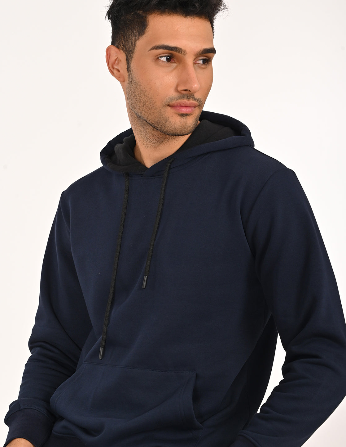 Stylofy Men Regular Fit Cotton Hoodies ( Navy Blue )