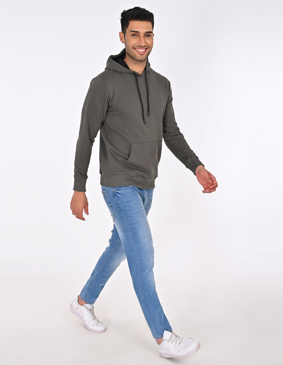 Stylofy Men Regular Fit Cotton Hoodies ( Olive )